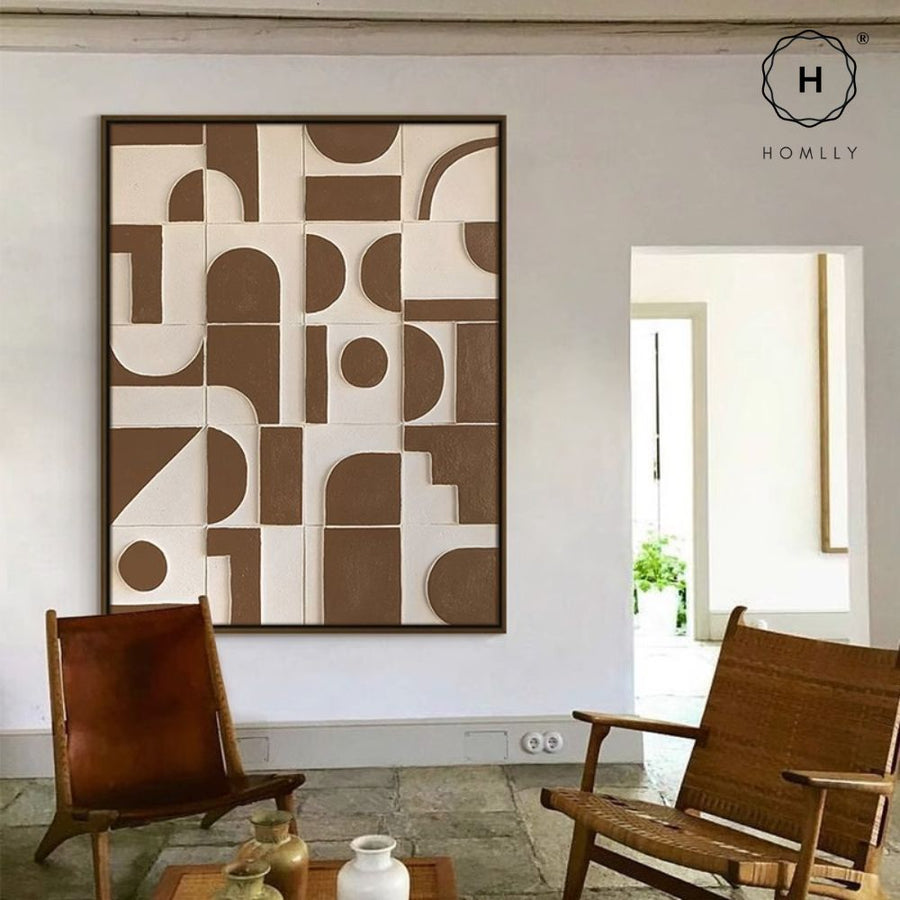 Homlly Tactii Carved Abstract Hand-painted Wall Art Painting