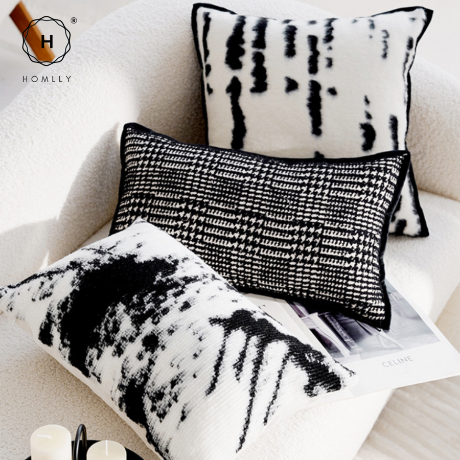 Homlly Luxii II Black Decorative Pillow Cushion Cover