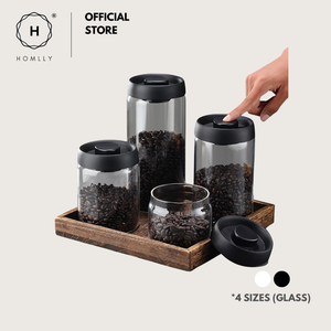 Homlly Luft Food Storage Glass Canister Container with Airtight Lid