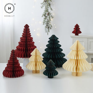 Homlly Paper Christmas Tree Table Hanging Decor Decoration Set