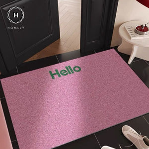 Homlly Hello Washable Non-Slip Coil Soft Entrance Door Mat