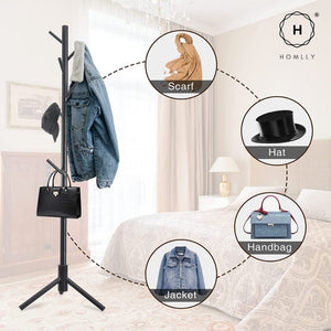 Homlly Ika Wooden Clothes Coat Rack