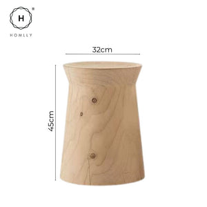 Homlly Round Pine Tree Wood Side Table