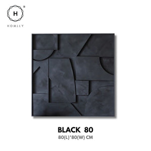 Homlly Black Osloo 3D Textured Framed Abstract Wall Art Painting