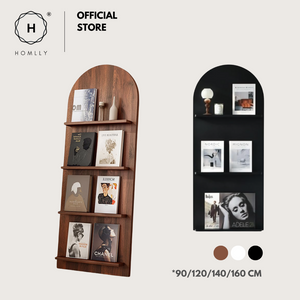 Homlly Nuii Mid-Century Solid Wood Standing Magazine Display Rack
