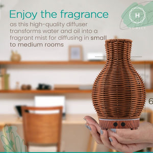 Homlly Rattan Essential Oil Diffuser Humidifier (200ml)