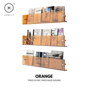 Homlly Nuii Clear Acrylic Wall Bookshelf Magazine Rack Holder