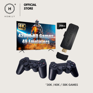 Homlly 4K Full HD 30,000+ /40,000+ / 58,000+ Retro Video Game Console Stick with 2 Wireless Controller