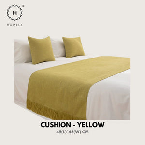 Homlly Weave Decorative Pillow Cushion Covers with Bed Runner Throw