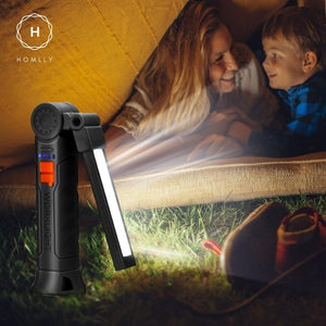 Homlly Portable Magnetic Rechargeable LED Flash Light Torch Lamp with 360 Degrees Rotate