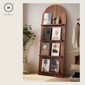 Homlly Nuii Mid-Century Solid Wood Standing Magazine Display Rack