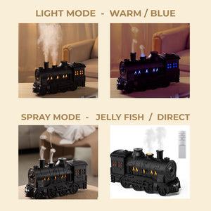 Homlly Steam Train Diffuser Humidifier With Light (300ml）