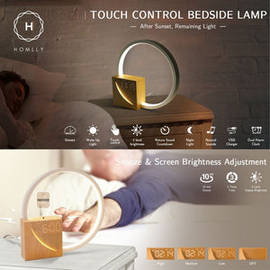 Homlly Sunrise Digital Alarm Clock with Relaxation Music, Warm Night Light & USB Charger