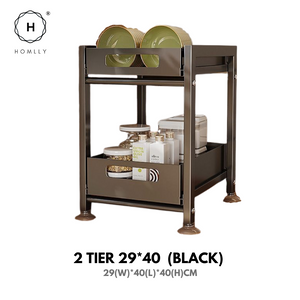 Homlly Nolten Kitchen Storage Pull Out Cabinet Organizer Baskets Countertop Microwave