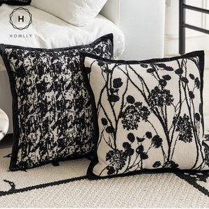 Homlly Black Monochrome  Decorative Pillow Cushion Cover