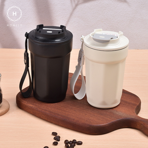 Homlly Dolii Insulated Vacuum Stainless Steel Thermal Travel Coffee Mug with Leakproof Lid (500ml)