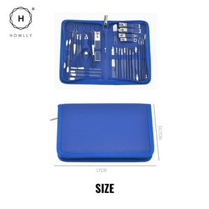 Homlly Manicure Set 32pcs Professional Nail Clippers Kit Pedicure Care Stainless Steel Grooming Tools