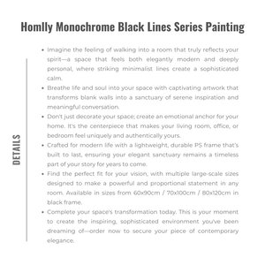 Homlly Monochrome Black Lines Series Painting