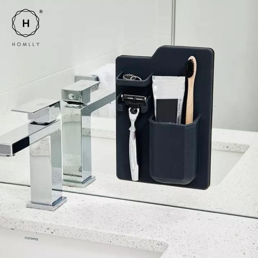 Toothbrush & Razor Holder Silicone Toothbrush Holder Shower Razor