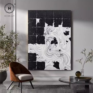 Homlly Monochrome Black Lines Series Painting