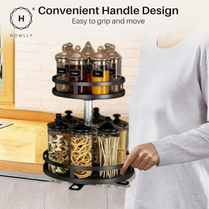 Homlly 360 Rotating Spice Cabinet Turntable Organizer