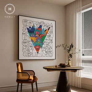 Homlly Whim Animal Frame Canvas Wall Art Decor