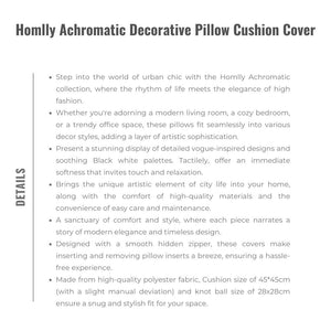 Homlly Achromatic Decorative Pillow Cushion Cover