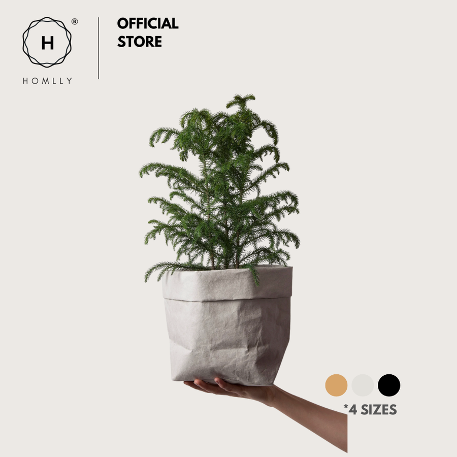 Homlly Sunii Multi Purpose Washable Reusable Kraft Paper Bag for Storage Basket, Flowerpot, Organizer