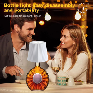 Homlly Touch Control 3 Colors RGB Stepless Dimmable LED Wireless Bottle Lamp Shade