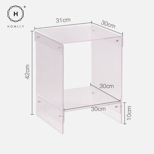 Homlly Plutii Modern Clear Acrylic Bed Side Coffee Table