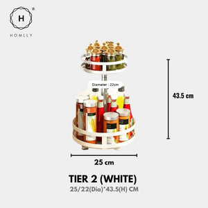 Homlly 360 Rotating Spice Cabinet Turntable Organizer