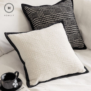 Homlly Black Monochrome  Decorative Pillow Cushion Cover