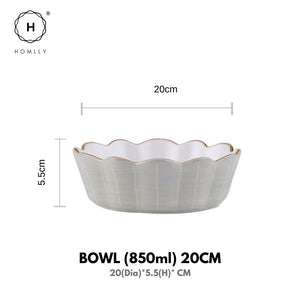 Homlly Cretoo Porcelain Bowl Plate Cup Tray Ceramic Tableware