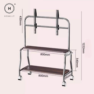 Homlly Portable Height Adjustable Tripod TV Mobile Stand on Wheels