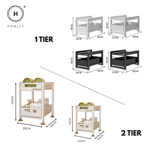 Homlly Nolten Kitchen Storage Pull Out Cabinet Organizer Baskets Countertop Microwave