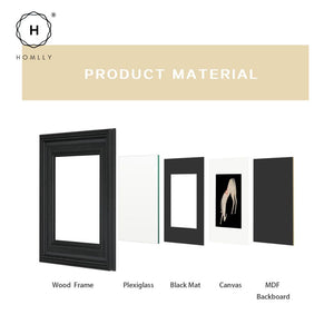 Homlly Minimalist European Vintage Black Framed Decorative Art Painting (40x35cm)