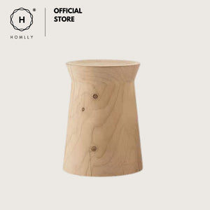 Homlly Round Pine Tree Wood Side Table