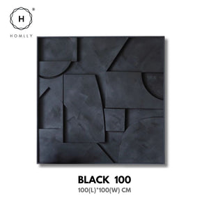 Homlly Black Osloo 3D Textured Framed Abstract Wall Art Painting
