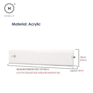 Homlly Nuii Clear Acrylic Wall Bookshelf Magazine Rack Holder