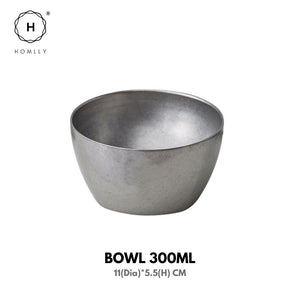Homlly Tonii Flake Texture 304 Stainless Steel Dinner Salad Soup Bowl