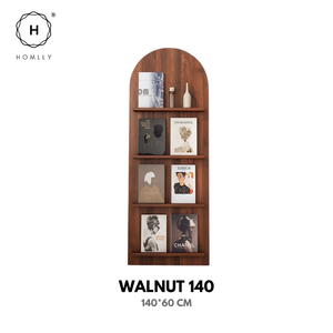 Homlly Nuii Mid-Century Solid Wood Standing Magazine Display Rack