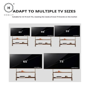 Homlly Portable Height Adjustable Tripod TV Mobile Stand on Wheels