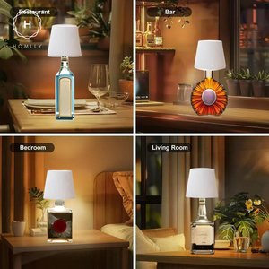 Homlly Touch Control 3 Colors RGB Stepless Dimmable LED Wireless Bottle Lamp Shade