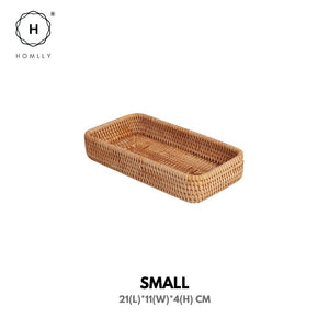 Homlly Handwoven Rattan Serving Organizer Tray