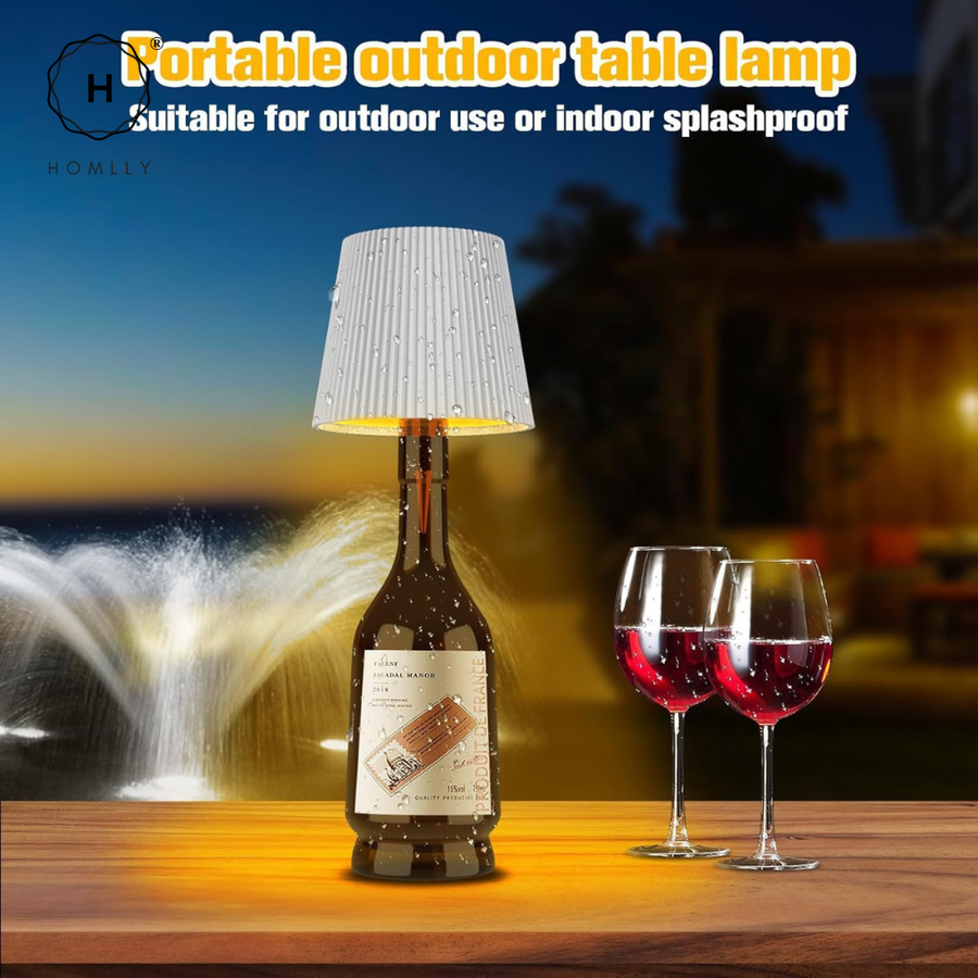 Homlly Touch Control 3 Colors RGB Stepless Dimmable LED Wireless Bottle Lamp Shade