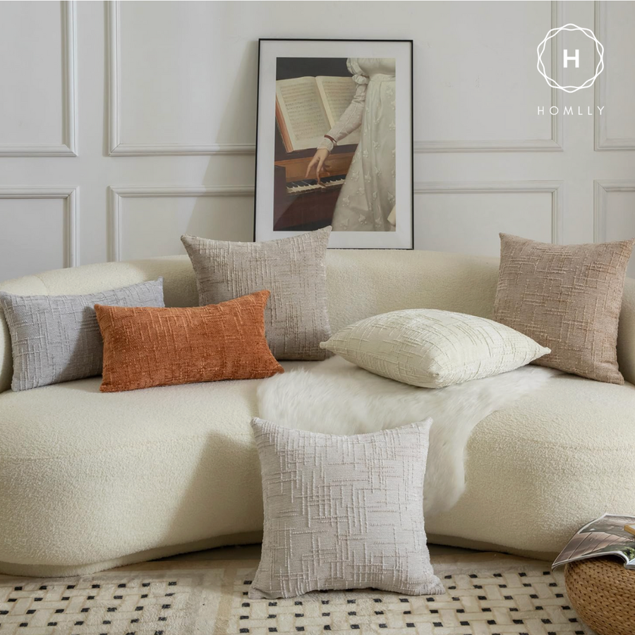 Homlly Fjord Textured Chenille Decorative Pillow Cushion Cover Case (45x45cm)