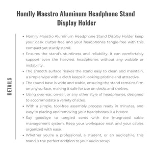 Homlly Maestro Aluminum Headphone Stand Display Holder