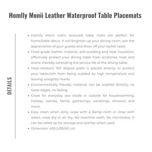 Homlly Monii Leather Waterproof Table Placemats
