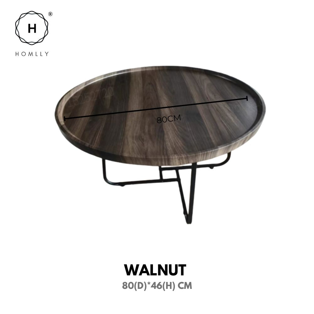 Homlly Round Living Room Sofa Coffee Table