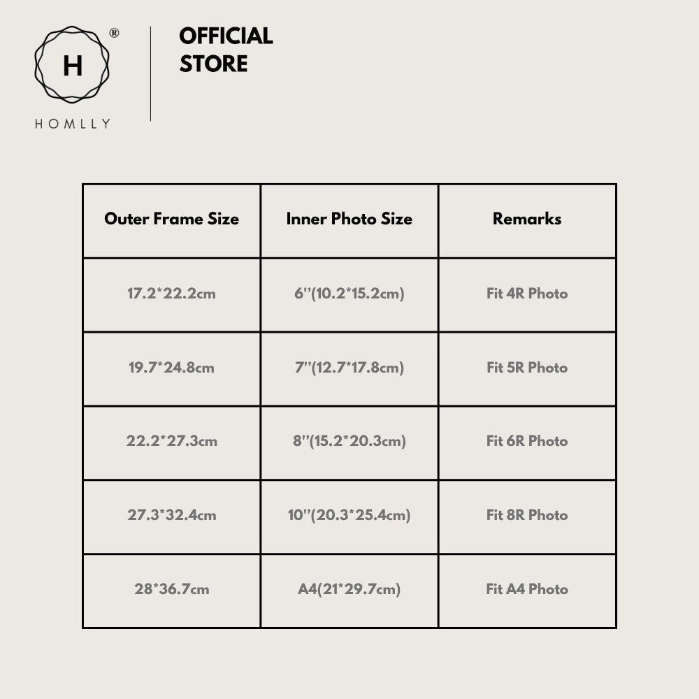 Homlly Curved Teak Walnut Wood Pattern Picture Photo Frame Display